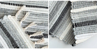 Cotton Cloth Retro Handmade Tassel Rug and Carpet for Home Living Room Tapestry Absorbent Floor Area Mat for Kitchen Boho Decor