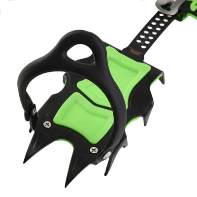 BRS Crampons Mountaineering Short Ice Teeth Crampons Winter Snowfield Anti-slip Ice Gripper Climbing Cleats Green BRS-S1B