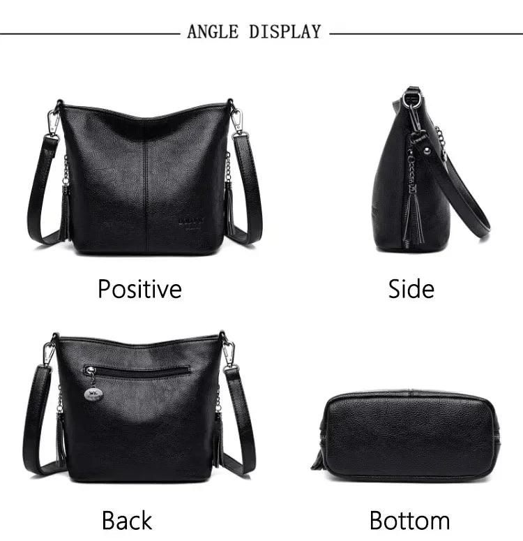 Hand crossbody bags for women 2024 new luxury designer handbag leather tassel shoulder purses and handbags tote bag