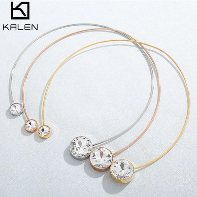 KALEN Elegant Zircon Choker Necklace  Clavicle Chain Fashion Necklace For Women Wedding Jewelry Collar Necklaces Maxi Chokers