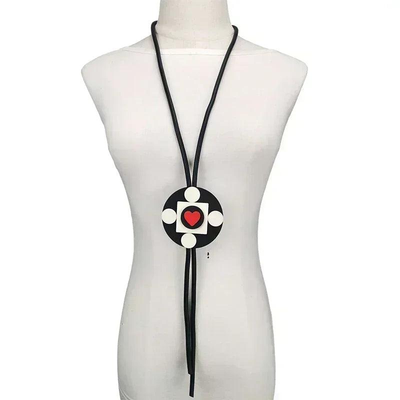 Ukebay new pendant necklace women handmade jewelry rubber necklaces long clothes chain statement accessories luxury