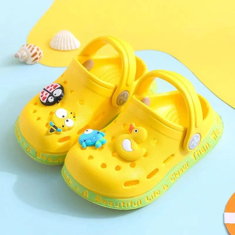 kids Mules Clogs summer baby boys girls Cartoon sandals flat heels solid cartoon slippers children's garden shoes