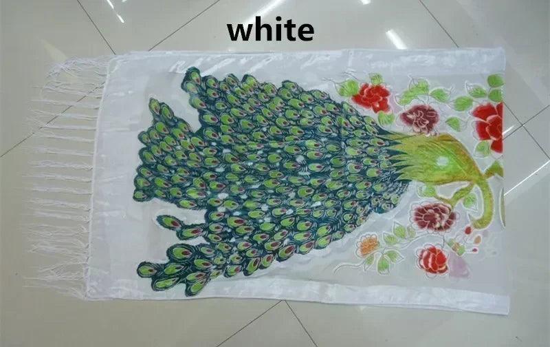 Fashion black peacock velvet scarf women shawl ponchos bandanas