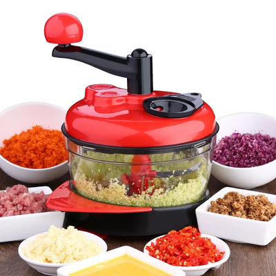 1.5L High-capacity Multi-function Kitchen Manual Food Processor Meat Grinder Vegetable Chopper Shredder Cutter Egg Blender