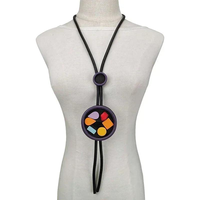 Ukebay new pendant necklace women handmade jewelry rubber necklaces long clothes chain statement accessories luxury