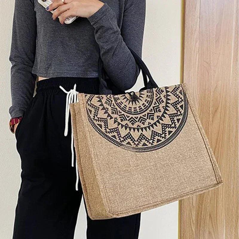 Canvas handbags for women fashion tote beach bags reusable shopping casual large capacity designer shoulder pouch