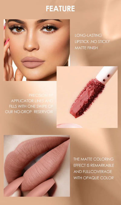FOCALLURE Matte Liquid Lipstick Waterproof Long-lasting Lightweight Lip Gloss Lips Glaze Lips Tint Makeup for Women's Cosmetics