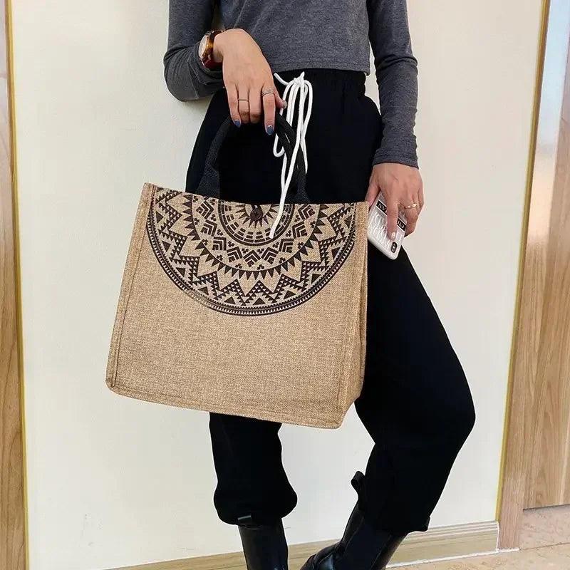 Canvas handbags for women fashion tote beach bags reusable shopping casual large capacity designer shoulder pouch