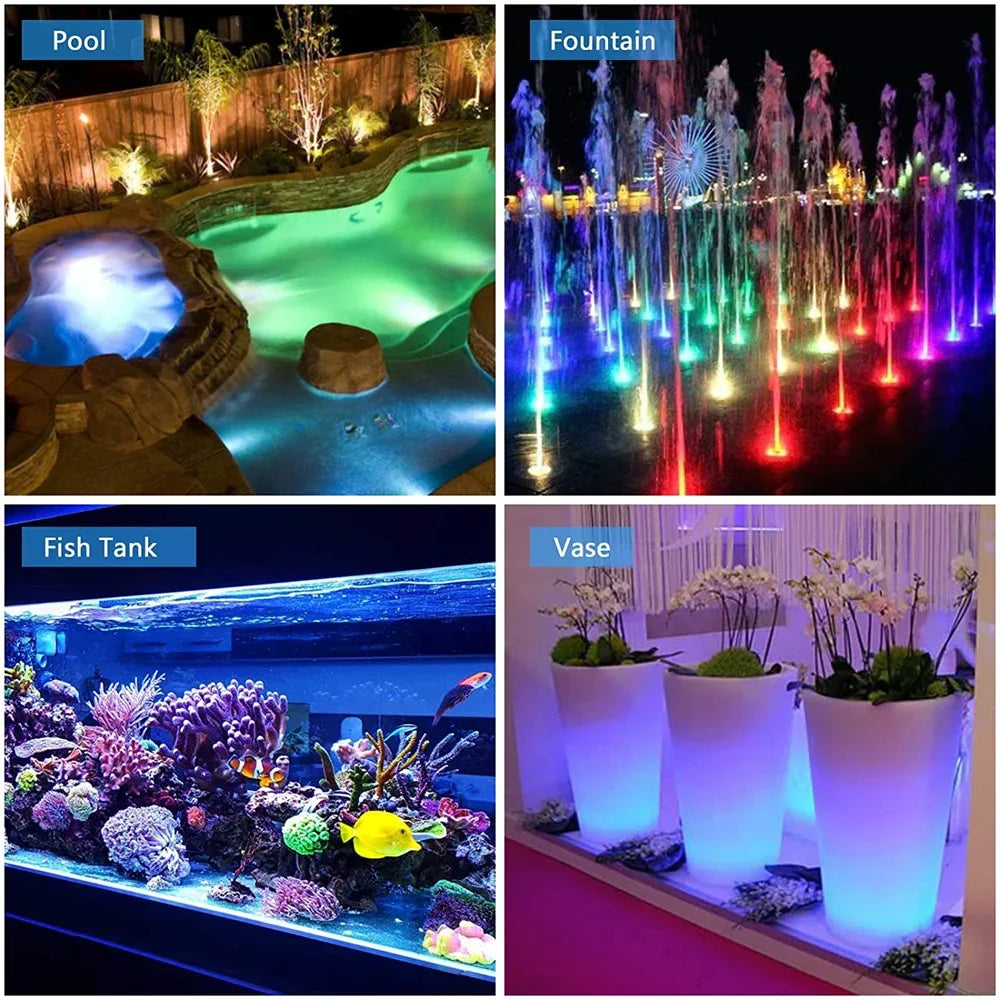 13 LEDs Magnetic Submersible LED Light Waterproof Underwater Light USB Rechargeable Swimming Pool Night Lamp With Suction Cups