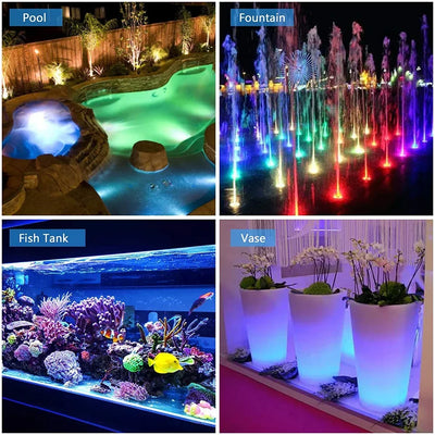 13 LEDs Magnetic Submersible LED Light Waterproof Underwater Light USB Rechargeable Swimming Pool Night Lamp With Suction Cups