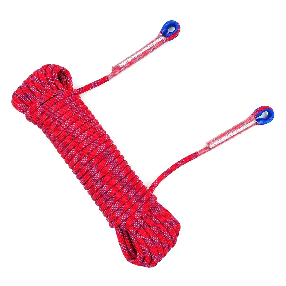 12mm 50m Outdoor Climbing Rope Escape Rescue Static Rope Rock Equipment Mountaineering Lifeline Emergency Survival Safety Gear