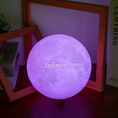 Customized 3D Printing Moon Lamp Personalized Photo Text Night Light USB Rechargeable Gift for Birthday Mother's Valentine Day
