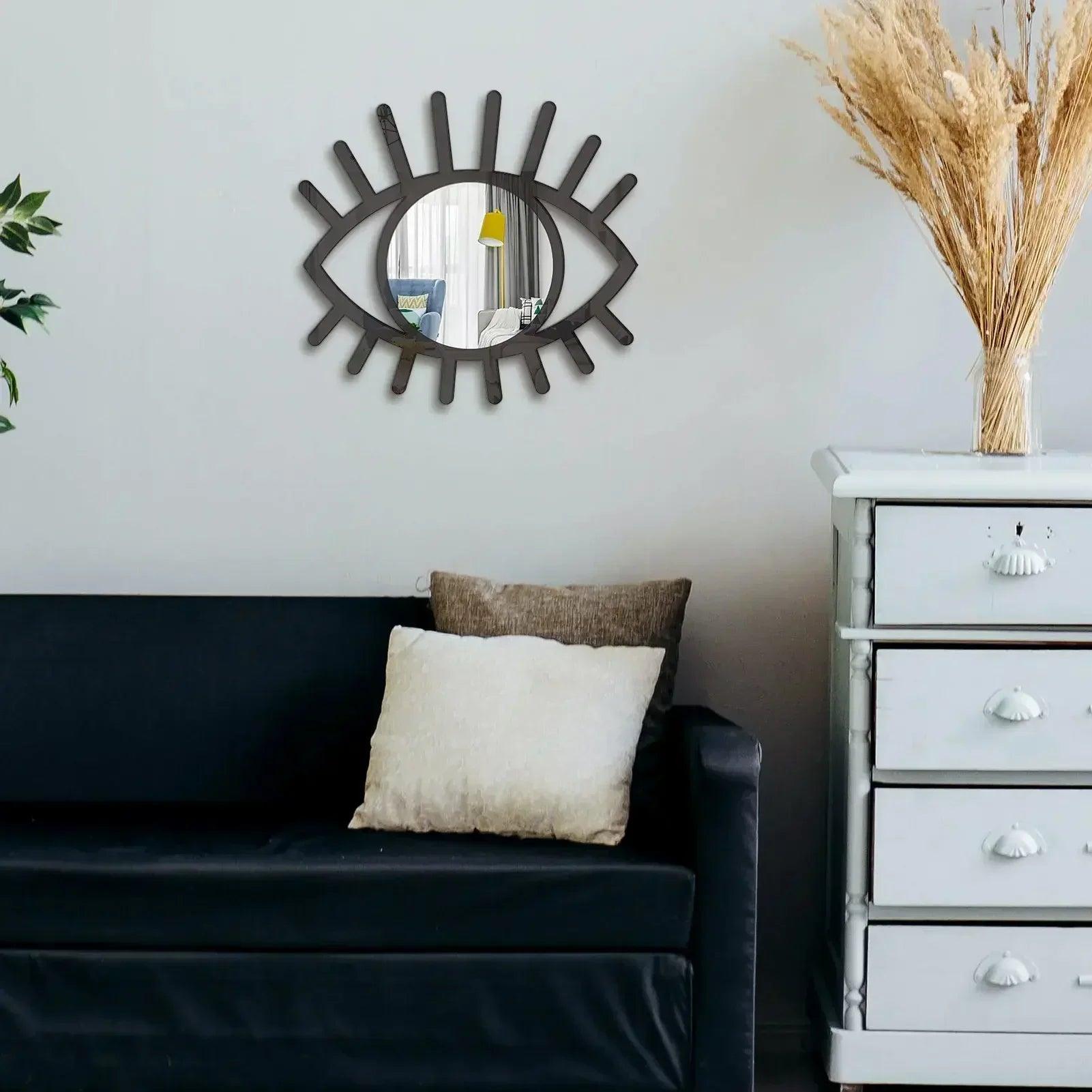 Eye wall mirror decor boho artistic shaped bathroom entryway mounted