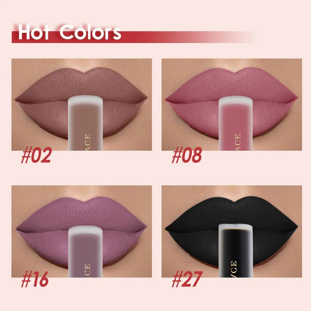 NICEFACE Matte Liquid Lipstick Waterproof Long Lasting Lip Gloss Tint Sexy Red Nude Purple Metallic Lipsticks Makeup Cosmetics