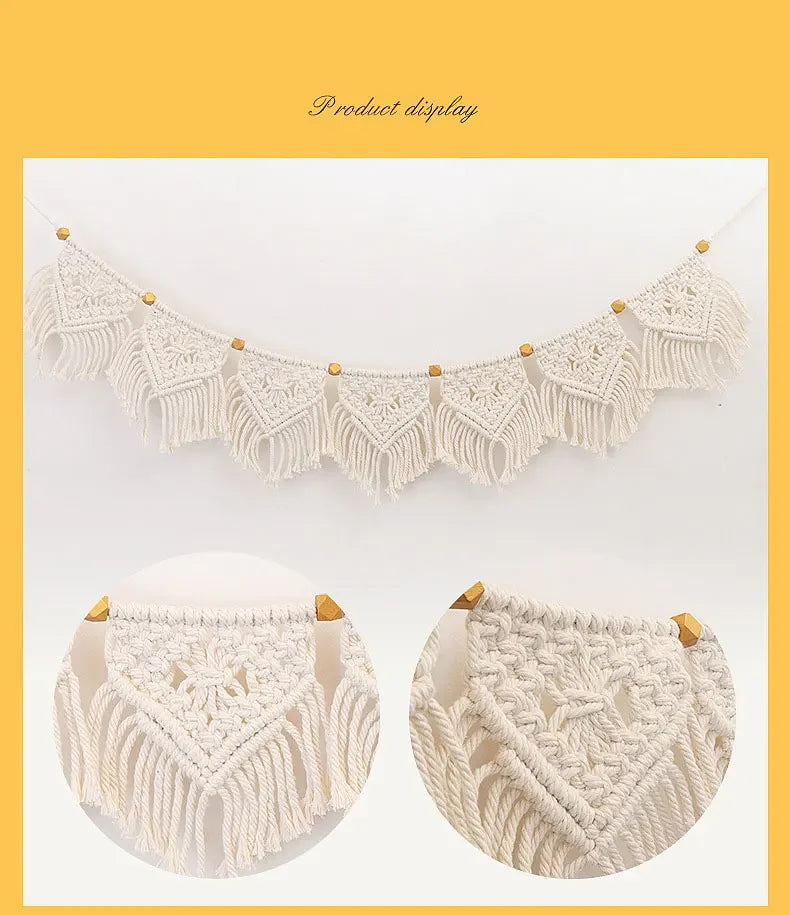 Wall Hanging Decoration Tassel Macrame Hand-Woven Tapestry Bohemian Boho Home Apartment Bedroom Livingroom Hotel Shop Mall Decor