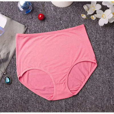 New Soft Women's Bamboo Fiber Panties Sexy Underwear High-Rise Briefs Solid Color Everyday Underpants Ladies Big Size Lingerie
