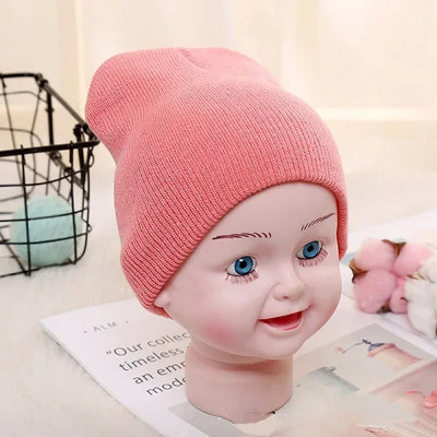 Solid Beanies Hat for Kids Baby Girls Boys Autumn Winter Caps Warm Soft Candy Knitted Bonnet Hats Skullies Toddler Children Cap
