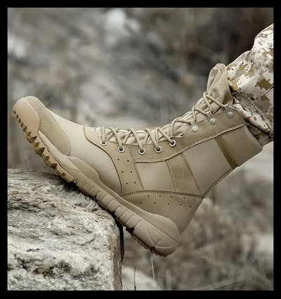 Summer Combat Boot Men Women Climbing Training Lightweight Waterproof Tactical Boots Outdoor Hiking Breathable Mesh Shoes