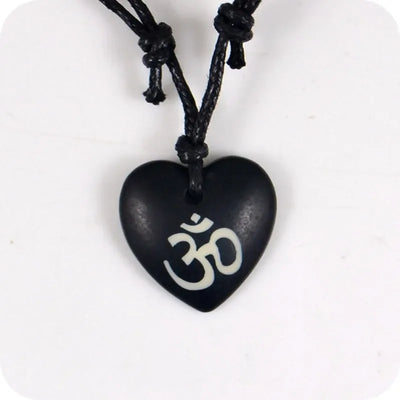 AUM OM Ohm Hindu Buddhist Hinduism Yoga India Bone Resin Carving Pendant Necklace Amulet Lucky Gift Tribal Fashion Jewelry