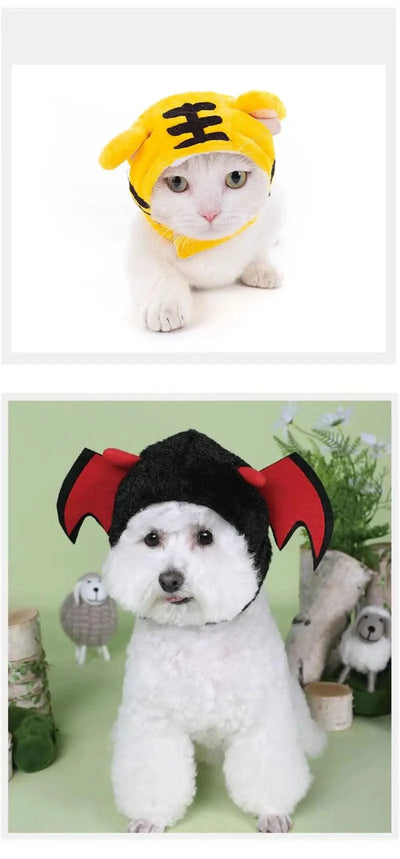 Animal Decorate Pet Cat Hat Multi Sizes Designer Soft Cotton Dogs Accessories Head Wear Adjustable Lovely Winter Kitten Caps