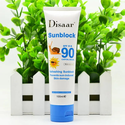 Snail Sunscreen Cream 100ml,Protection Face Cream Disaar Sunblock 90++ Protective Cream Pigmentation SPF