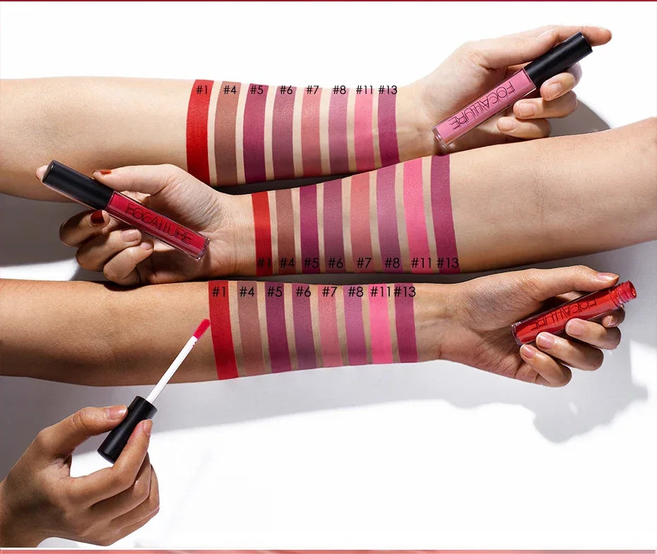 FOCALLURE Matte Liquid Lipstick Waterproof Long-lasting Lightweight Lip Gloss Lips Glaze Lips Tint Makeup for Women's Cosmetics