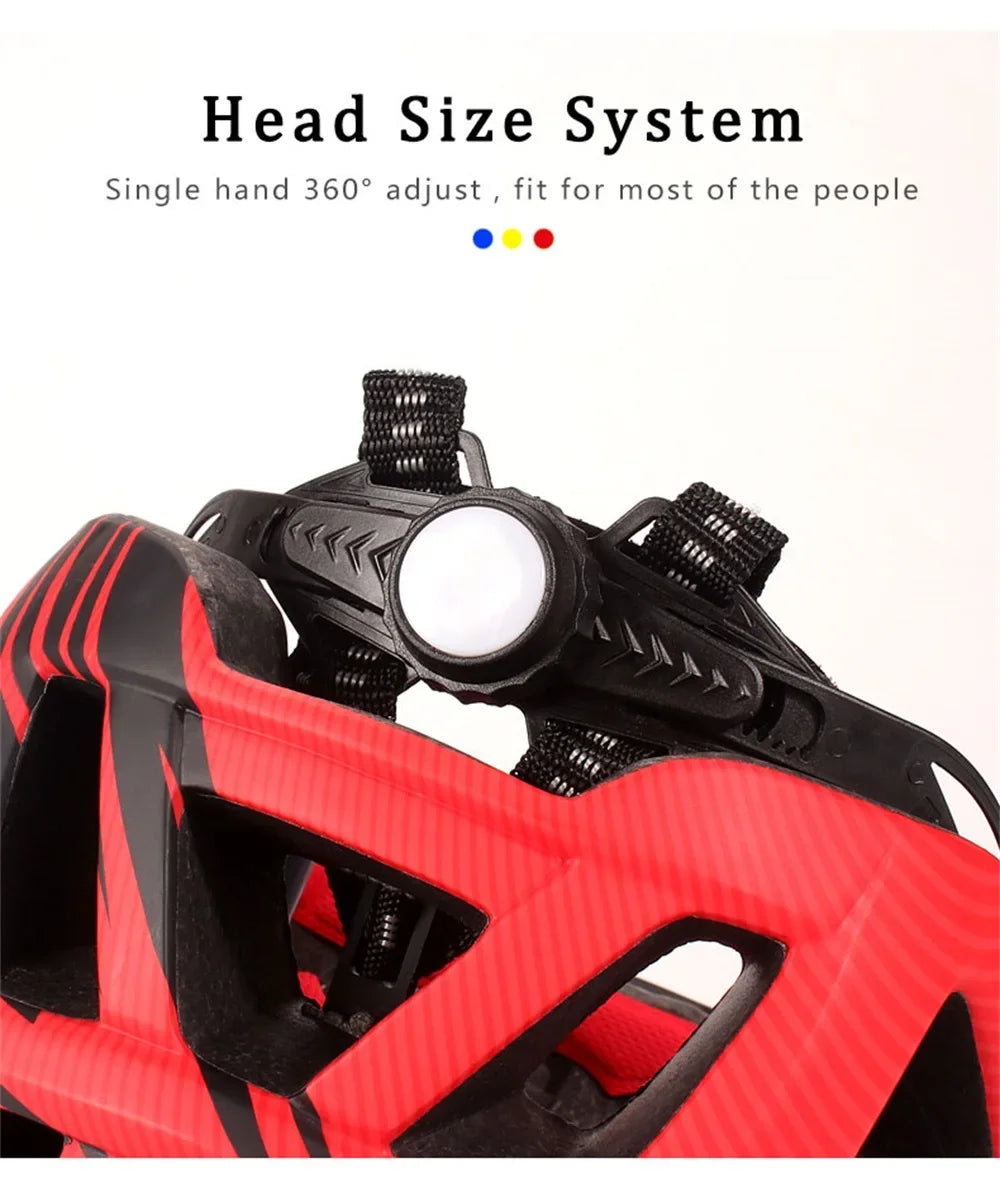 NEW Ultralight Bicycles Helmets Men Mountain Bike Helmet Integ-mold MTB Helmet With led Warning light Cycling Safely Cascos