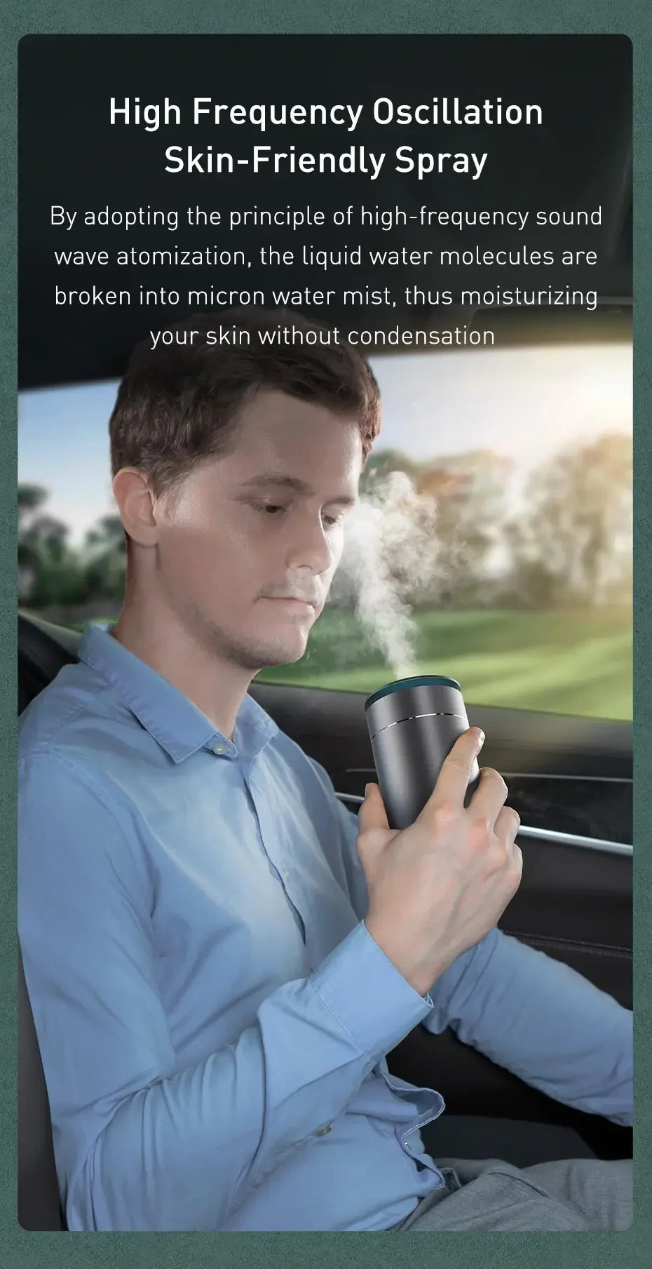 Baseus Car Diffuser Humidifier Auto Air Purifier Aromo Air Freshener with LED Light For Car Aroma Aromatherapy Diffuser