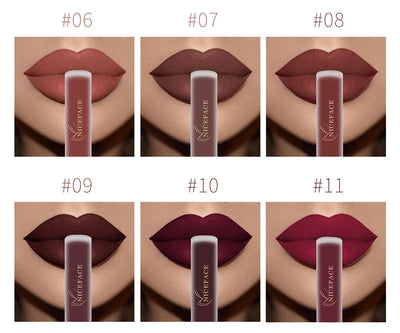 NICEFACE Matte Liquid Lipstick Waterproof Long Lasting Lip Gloss Tint Sexy Red Nude Purple Metallic Lipsticks Makeup Cosmetics