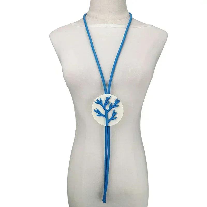 Ukebay new pendant necklace women handmade jewelry rubber necklaces long clothes chain statement accessories luxury