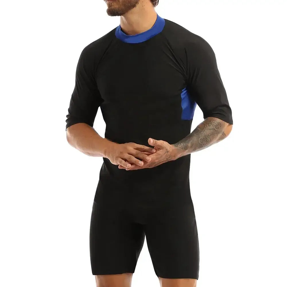 Swimwear Mens Leotard Swimsuit Shorty Wetsuit Diving Swimming Snorkeling Surfing Scuba Swim Bodysuit Jumpsuit Warm Swimwear
