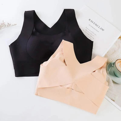 Women Push Up Bra Posture Corrector Bralette Front Closure Cross Back Tops