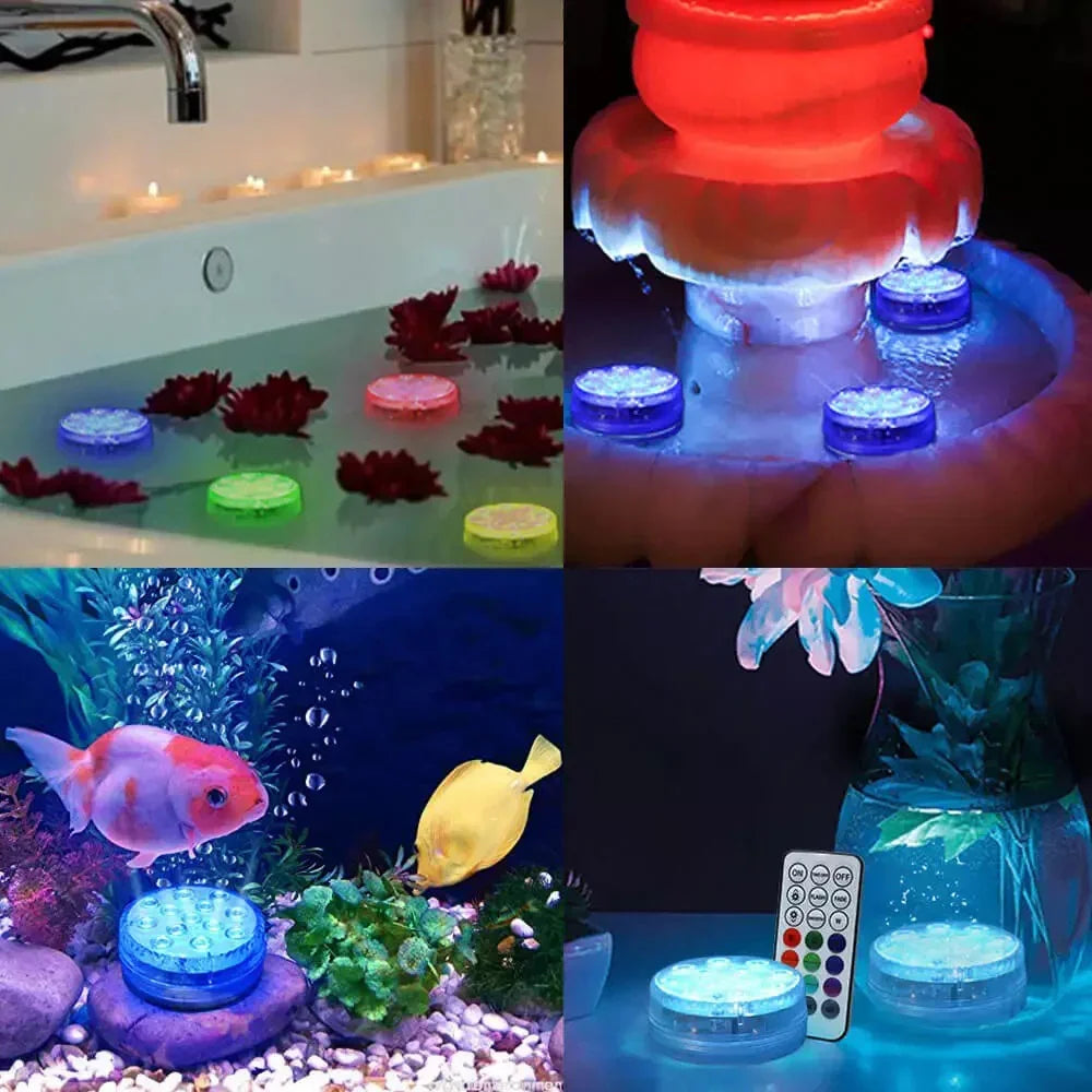 13 LEDs Magnetic Submersible LED Light Waterproof Underwater Light USB Rechargeable Swimming Pool Night Lamp With Suction Cups