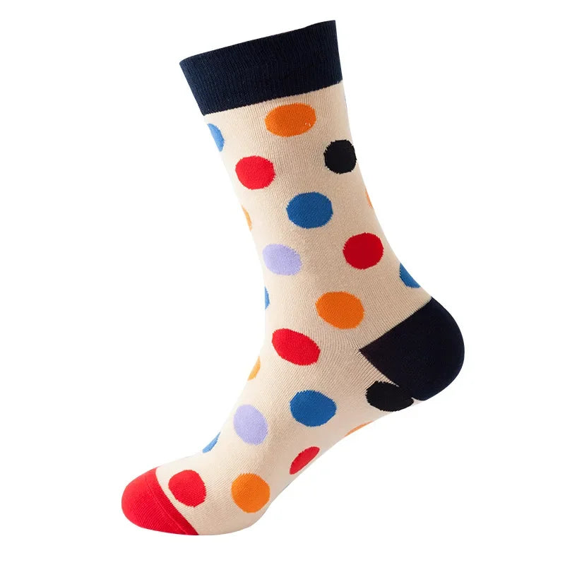 Women Crew Socks Funny Cute Cartoon candy colour dot crew socks Happy Harajuku skateboard Socks sox dropshipping