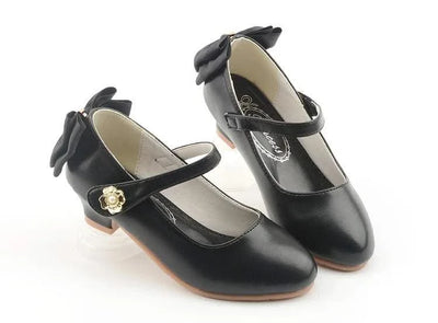 Children Leather Bowknot High Heel Girls Shoes | Princess Shoes | Casual Shoes for Kids(27-38) | Party | Dance Performance | Fancy dress Sandals