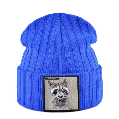 Knitted Beanies Hat Men Women Streetwear Hip Hop Skullies Beanies With Patch Boys Girls Knitting Solid Color Bonnet Hats Cap