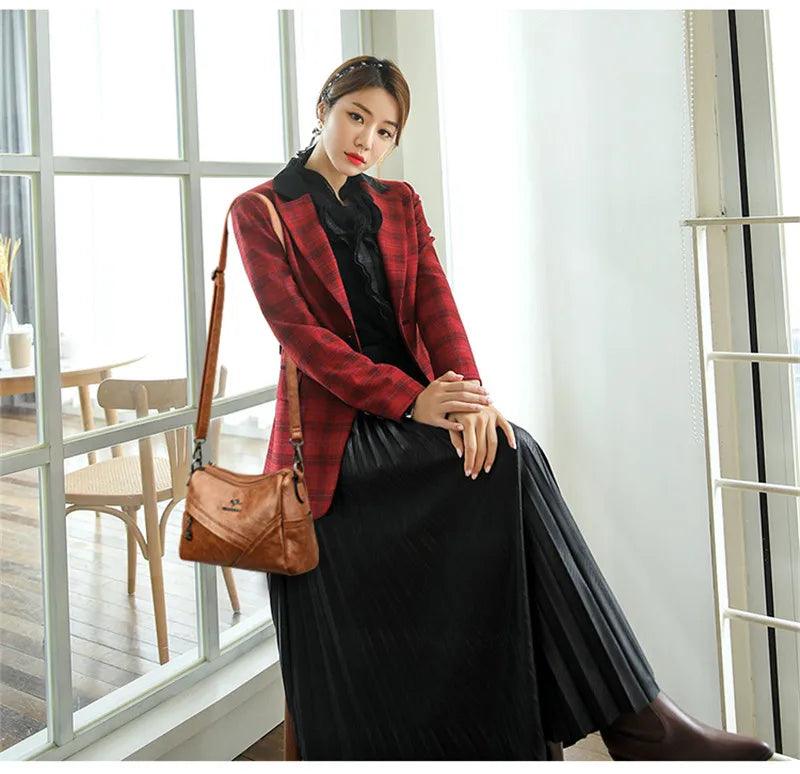 Designer luxury handbags 2024 new vintage soft leather tote bags for women multi-pocket shoulder messenger high quality