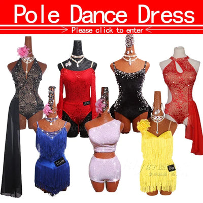 Latin Dance Performance Dress New Women's Customized Big Red Waist Fringe Dance Dress