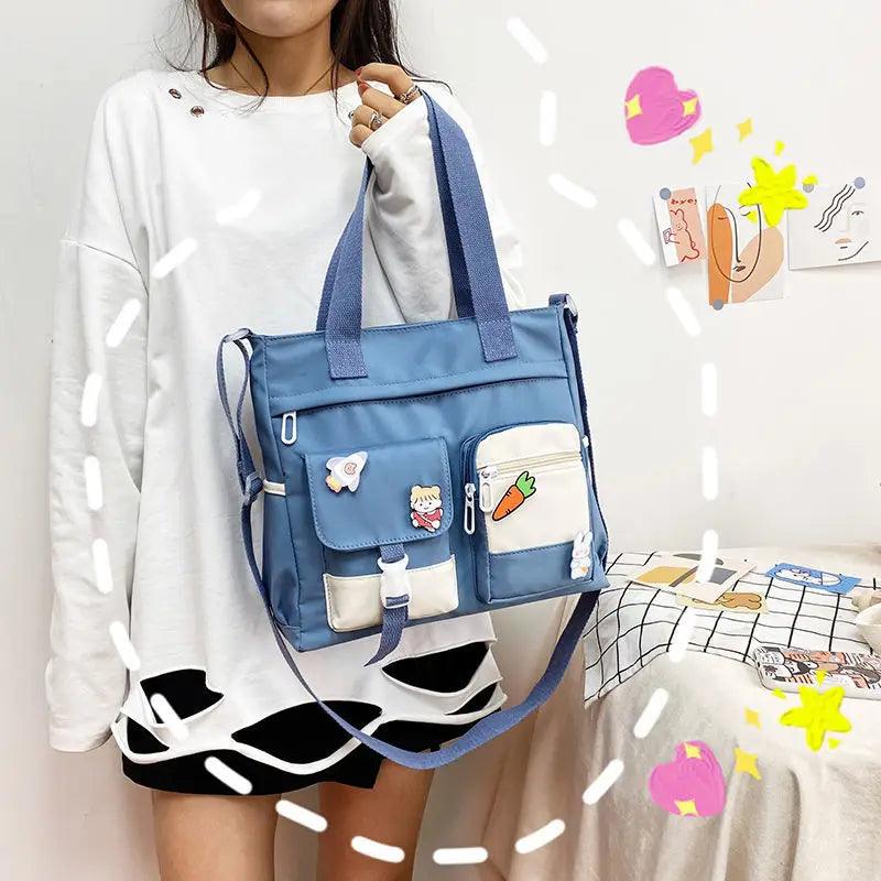 New designer school handbag messeng bag for youth teen girls tote shoulder large capacity nylon women crossbody satchels