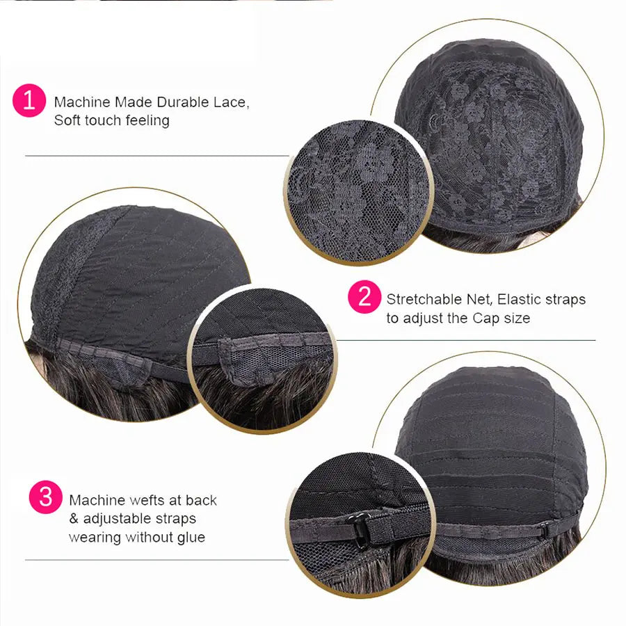 Short Human Hair Wigs For Black Women Cheap Curly Human Hair Wig FASHION LADY HAIR Short Pixie Cut Hair Wig With Curl Remy