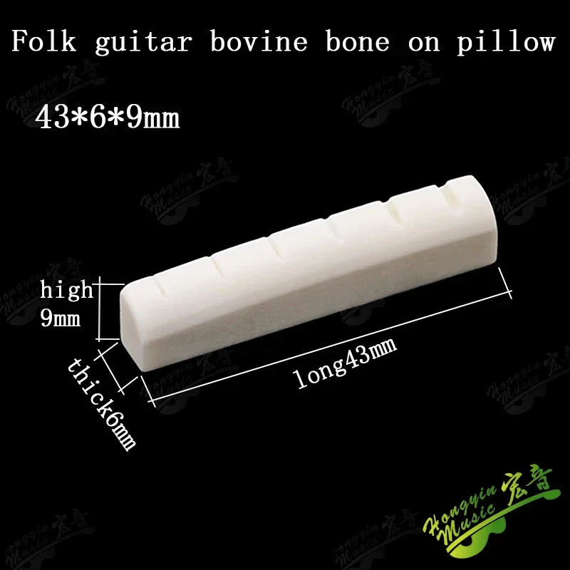 Acoustic guitar  and 4 5 6 7 12String Bass guitar nut slotted, upper and lower nuts slotted in various sizes Made of Bovine bone