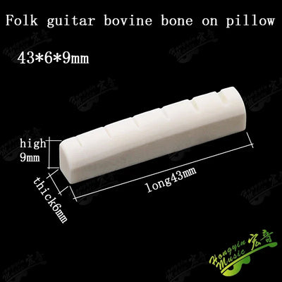 Acoustic guitar  and 4 5 6 7 12String Bass guitar nut slotted, upper and lower nuts slotted in various sizes Made of Bovine bone