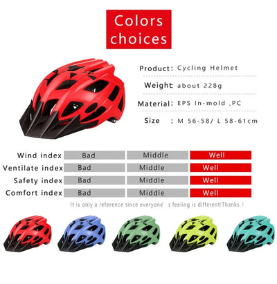 NEW Ultralight Bicycles Helmets Men Mountain Bike Helmet Integ-mold MTB Helmet With led Warning light Cycling Safely Cascos