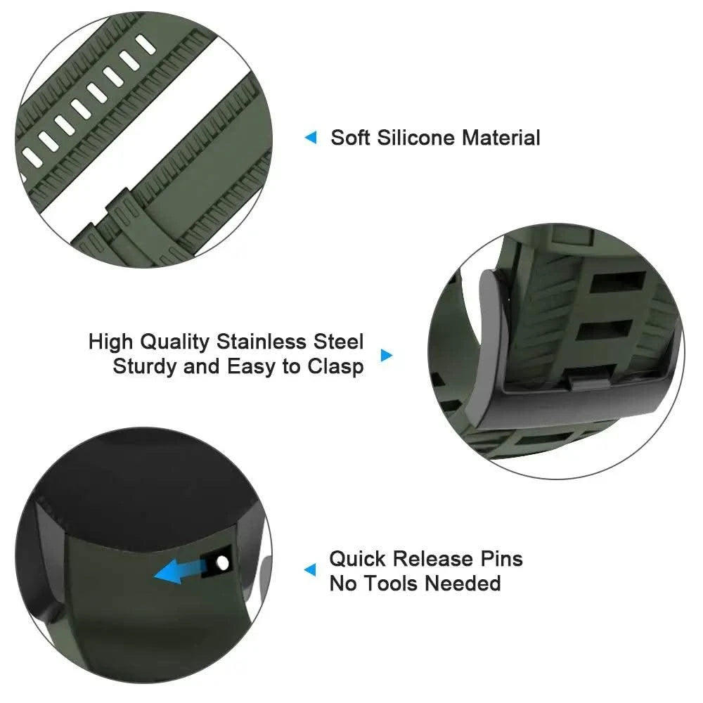 24mm Width Silicone Watch Strap for SUUNTO 9 Baro 24mm Bands Sport Silicone Watchband Replacement for SUUNTO 9 Smartwatches Band