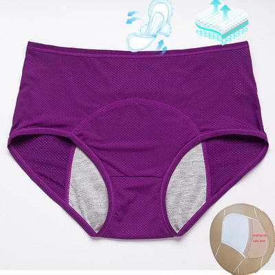 Menstrual Panties Women UnderwearPlus SizeLeak-proof ElasticHigh-waist  Physiological Mesh  Female Lingerie BikiniBriefs