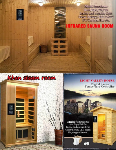 4.5KW 30A Infrared Heater Sauna Thermostat for Sauna Accessories Music Bluetooth Controller Lamp, Fan, AUX Switch