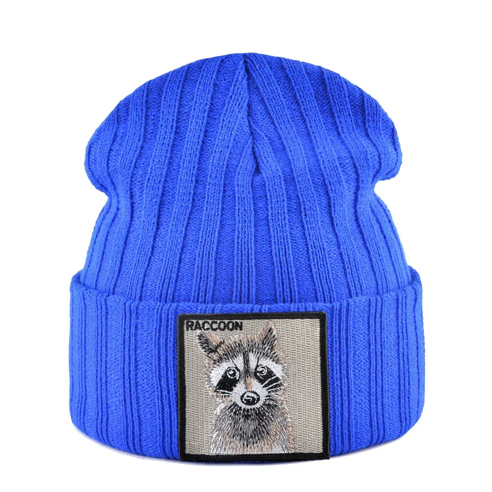 Knitted Beanies Hat Men Women Streetwear Hip Hop Skullies Beanies With Patch Boys Girls Knitting Solid Color Bonnet Hats Cap