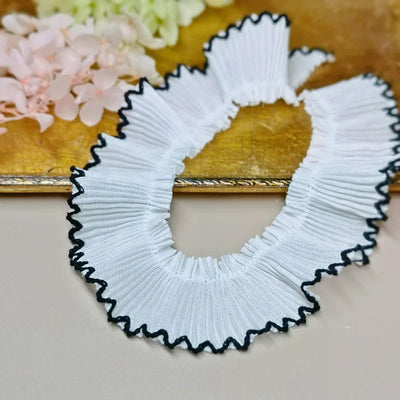 4M/lot 3cm Wine red/pink/Beige Chiffon Pleated Lace Dog Tooth Ruffle Lace Trimming for Dress Pet Cloth Home Decoration X1496