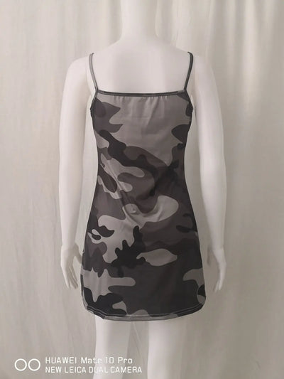 Dress Women Summer Dresses Floral Camouflage Printed Sling Sexy Package Hip Printing Sling Dresses Casual Vestidos ZCBKqz13