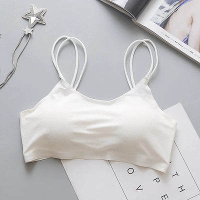 Gathered camisole women's top streetwear Seamless Sexy Tube Top ice silk anti-glare tube top wrap bra underwear